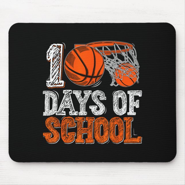 Alfombrilla De Ratón 100th Day Of School Basketball Kids 100 Days Of Sc (Frente)