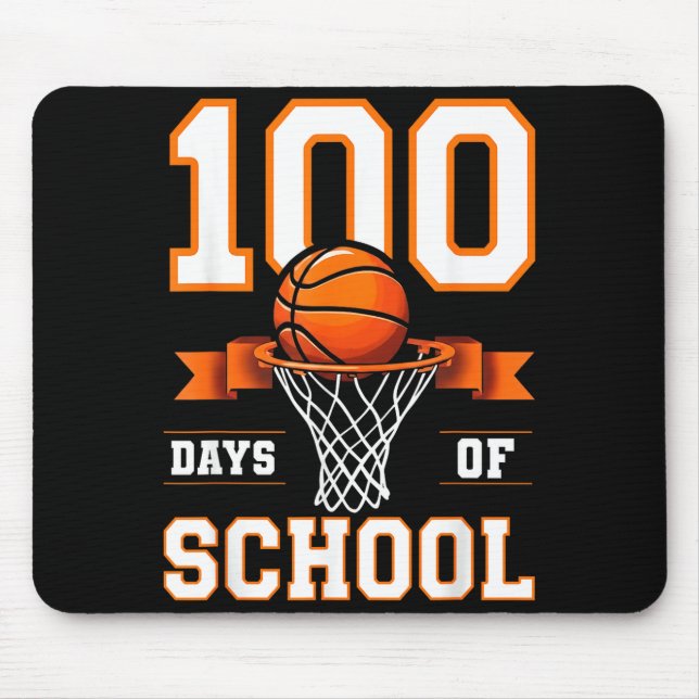 Alfombrilla De Ratón 100th Day Of School Basketball Kids 100 Days Of Sc (Frente)