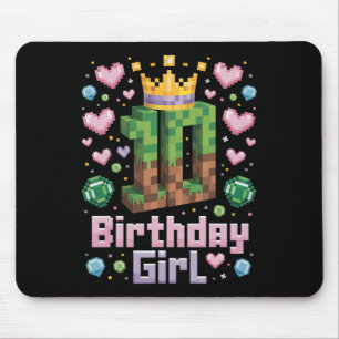 Alfombrilla De Ratón 10.ª Chica de cumpleaños Camisa de juego Pixel Fie