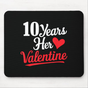 Alfombrilla De Ratón 10 Años Su San Valentín _ Aniversario Parejas Día 
