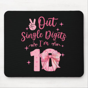 Alfombrilla De Ratón 10 dígitos dobles 10 cumpleaños Coquette 10 años O