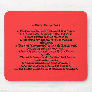 Alfombrilla De Ratón 10 hechos realmente extraños
