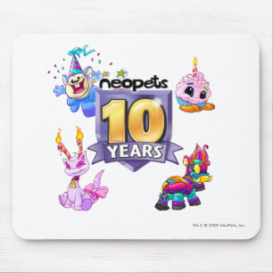 Alfombrilla De Ratón 10mo Logotipo del cumpleaños