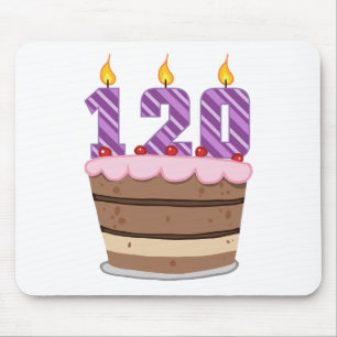 Alfombrilla De Ratón 120 años en el pastel de cumpleaños