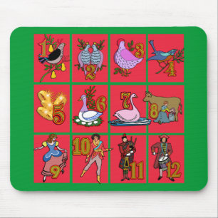 Alfombrilla De Ratón 12 días de camisetas del navidad, ropa, regalos