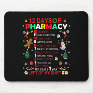 Alfombrilla De Ratón 12 Días De Farmacia Divertida Navidad Farmacéutico