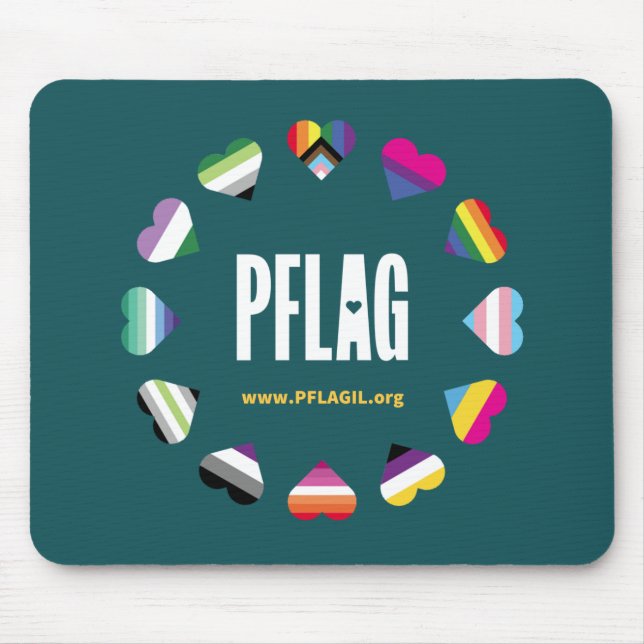 Alfombrilla De Ratón 12 Mousepad de PFLAG en círculo cardíaco (Frente)