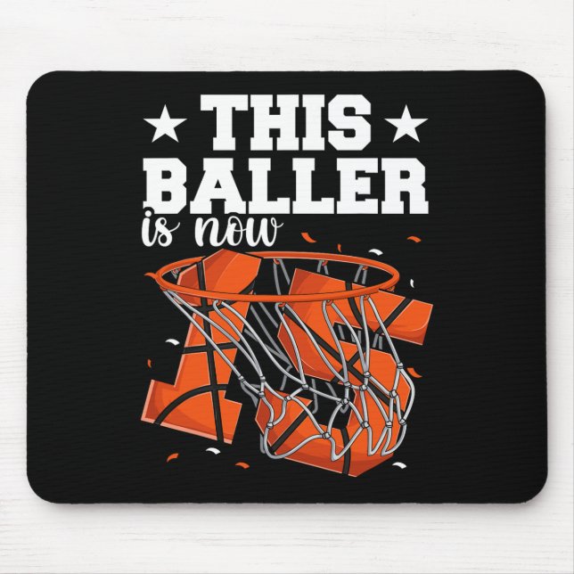 Alfombrilla De Ratón 15.º cumpleaños de niños de baloncesto (Frente)