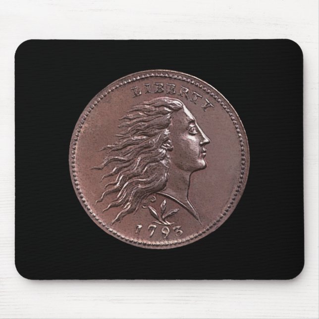 Alfombrilla De Ratón 1793 centavos grandes del pelo que fluyen (Frente)