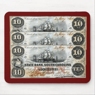 Alfombrilla De Ratón 1860 Carolina del Sur Diez Dólares Nota