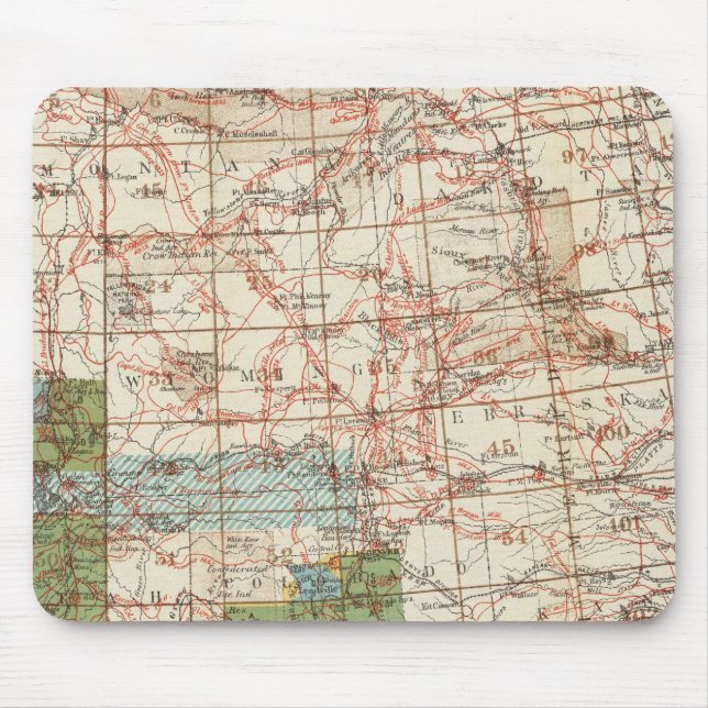 Alfombrilla De Ratón 1880 Mapa de progreso de las encuestas geográficas (Frente)