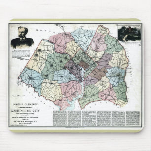 Alfombrilla De Ratón 1891 Map of Washington City & Surrounding Country