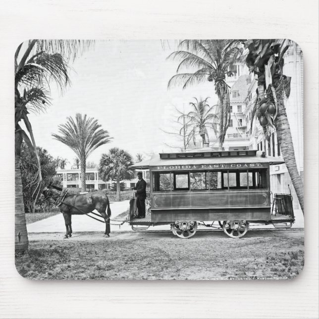 Alfombrilla De Ratón 1909 Palm Beach Florida Trolley Mousepad (Frente)