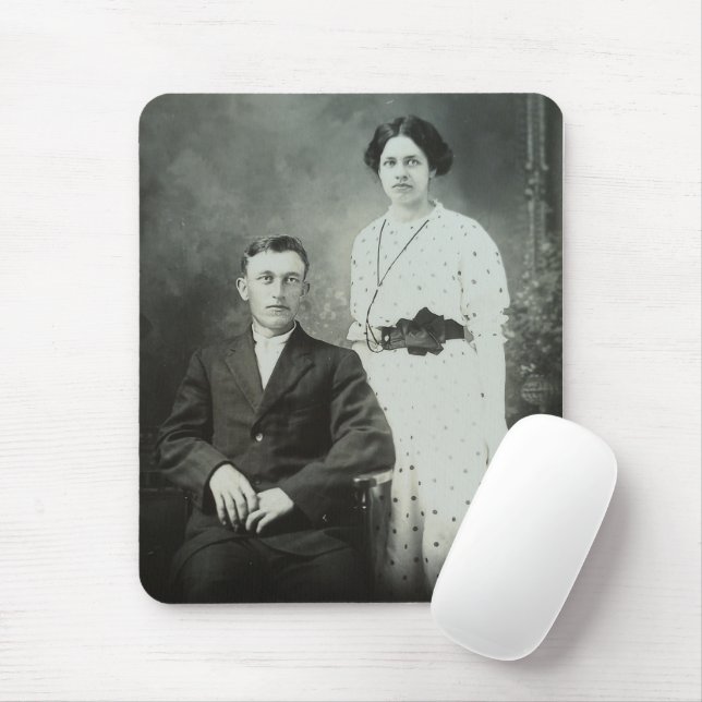 Alfombrilla De Ratón 1914 Imagen de la pareja de fotos de Mr & Mrs Hill (Con ratón)