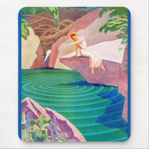 Alfombrilla De Ratón 1931 art deco woman by a pond