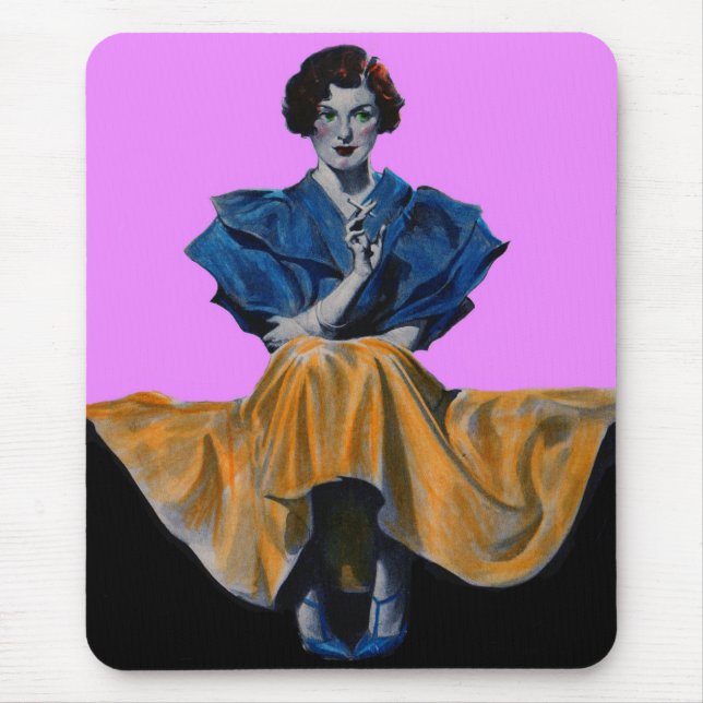 Alfombrilla De Ratón 1934 pretty lady enjoying a Chesterfield (Frente)