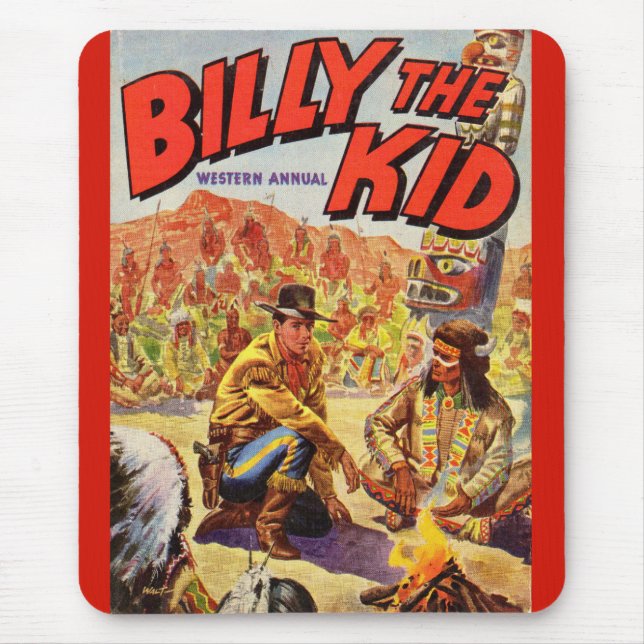 Alfombrilla De Ratón 1955 Billy the Kid Western Cubierta anual (Frente)