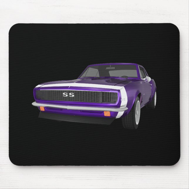 Alfombrilla De Ratón 1967 Camaro SS: Purple Finish: 3D Model: (Frente)