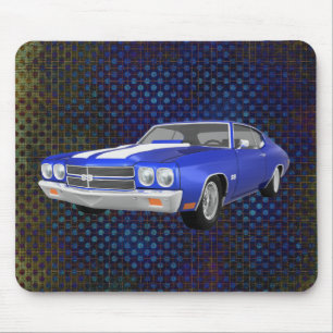 Alfombrilla De Ratón 1970 Chevelle SS: Fin azul:Mousepad