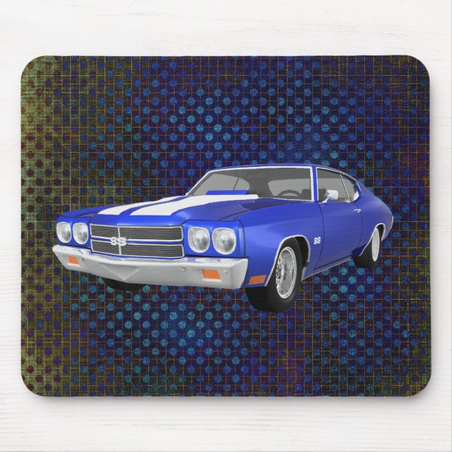 Alfombrilla De Ratón 1970 Chevelle SS: Fin azul:Mousepad (Frente)