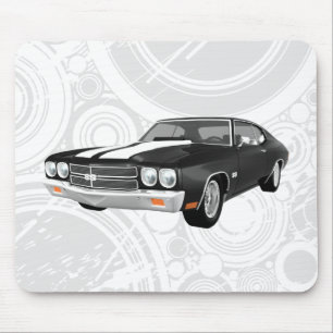 Alfombrilla De Ratón 1970 Chevelle SS: Fin negro:Mousepad