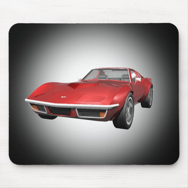 Alfombrilla De Ratón 1970 Corvette Sports Car: Red Finish: Mousepad (Frente)