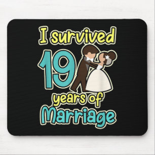 Alfombrilla De Ratón 19 Años De Matrimonio Esposa Boda Annivers