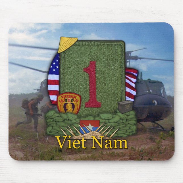 Alfombrilla De Ratón 1.ª división de infantería vietnam vets Mousepad (Frente)