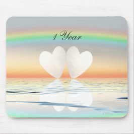 Alfombrilla De Ratón 1.ᵉʳ Corazón de papel de aniversario