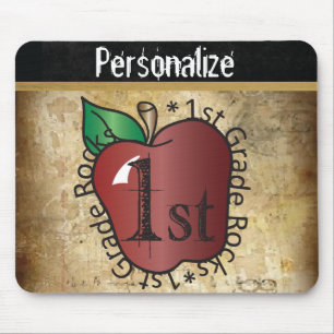Alfombrilla De Ratón 1r profesor de escuela primaria del vintage