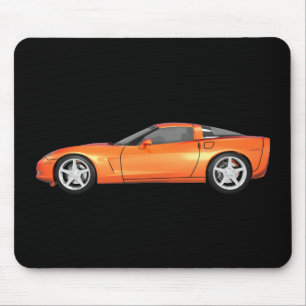 Alfombrilla De Ratón 2008 Corvette: Coche deportivo: Fin del naranja: