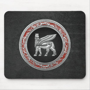 Alfombrilla De Ratón [200] Bull coa alas babilónico [plata] [3D]