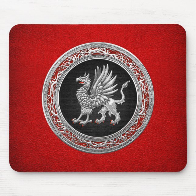 Alfombrilla De Ratón [200] Griffin de plata sagrada (Frente)