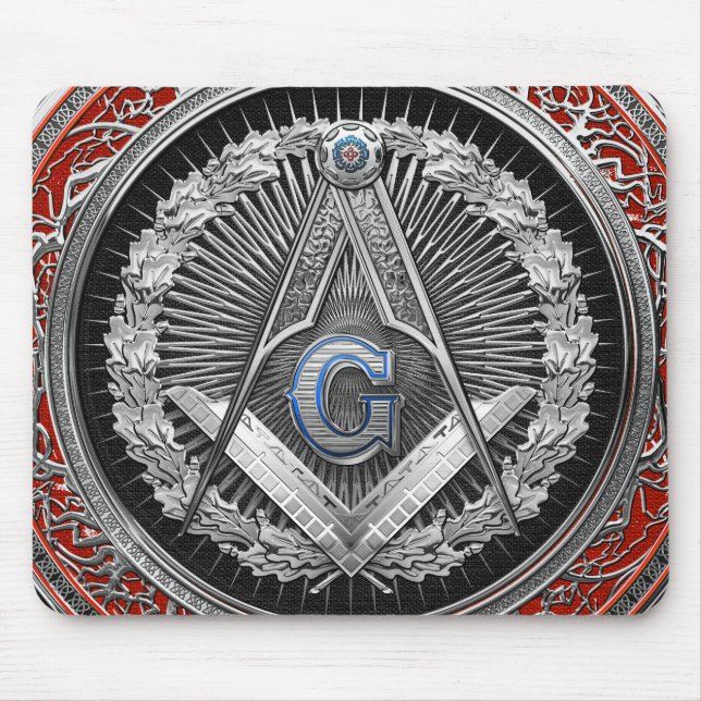 Alfombrilla De Ratón [200] Master Mason - Silver Square & Compass (Frente)