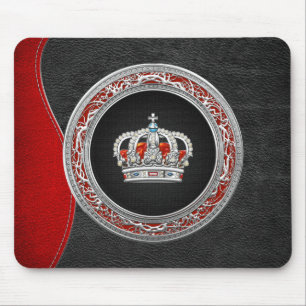 Alfombrilla De Ratón [200] Príncipe-Princesa Rey-Reina Corona [Plata]