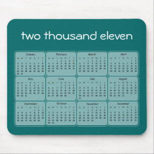 Alfombrilla De Ratón 2011 calendario básico Mousepad