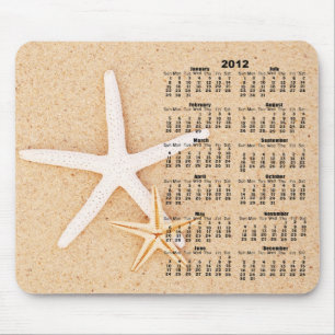 Alfombrilla De Ratón 2012 calendario - estrellas de mar Mousepad