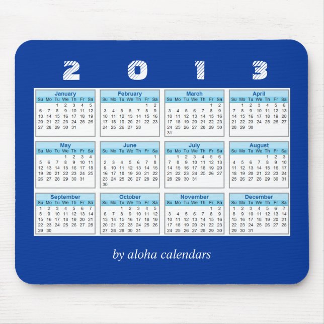 Alfombrilla De Ratón 2013 calendario Mousepad (Frente)