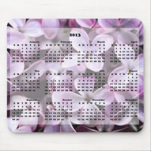 Alfombrilla De Ratón 2013 lilas Mousepad del calendario