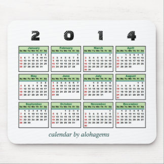 Alfombrilla De Ratón 2014 calendario Mousepad