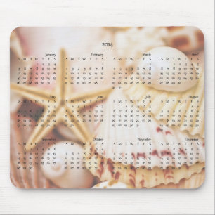 Alfombrilla De Ratón 2014 calendario - Seashell Mousepad