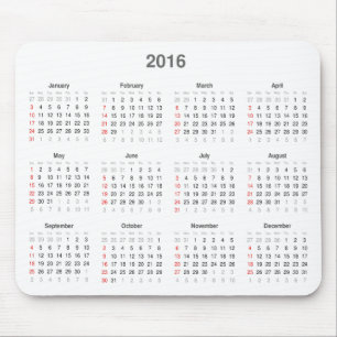 Alfombrilla De Ratón 2016 regalos del calendario