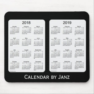 Alfombrilla De Ratón 2018-2019 calendario negro de Janz Mousepad