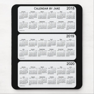 Alfombrilla De Ratón 2018-2020 calendario negro por Janz