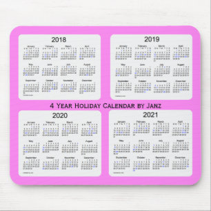 Alfombrilla De Ratón 2018-2021 calendario violeta del día de fiesta po