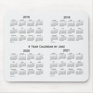 Alfombrilla De Ratón 2018-2021 humo blanco calendario de 4 años por