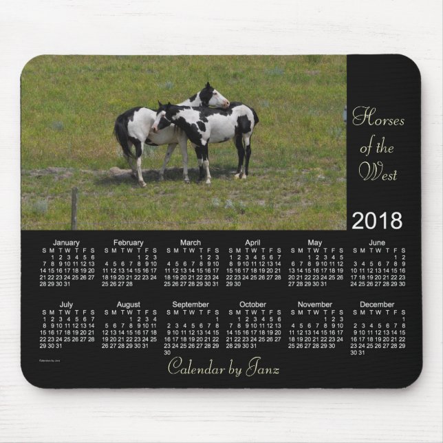 Alfombrilla De Ratón 2018 caballos del calendario del oeste por el (Frente)