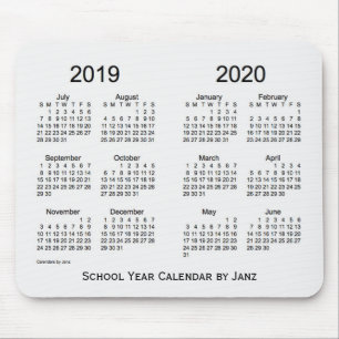 Alfombrilla De Ratón 2019-2020 calendario blanco del humo del año