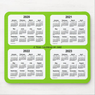 Alfombrilla De Ratón 2020-2023 Calendario verde amarillo de 4 años, de