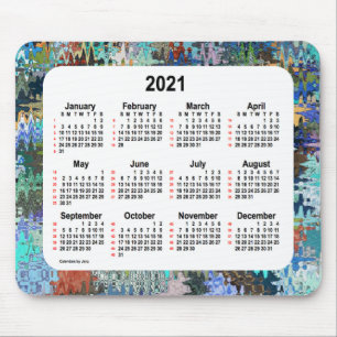 Alfombrilla De Ratón 2021 Crazy Quilt 52 Weeks Calendario de Janz